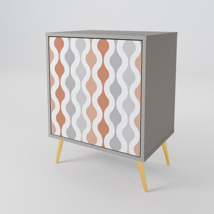 HAZY NOSTALGIA 1-Door Sideboard in Grey Finish