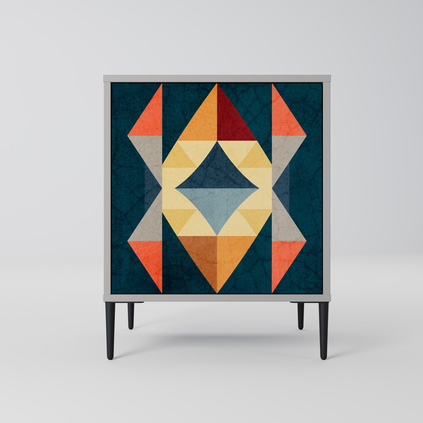 CRACKED ILLUSION 1-Door Sideboard in Grey Finish