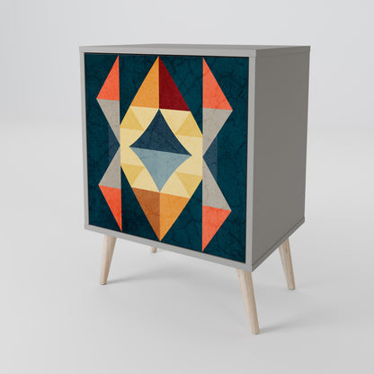 CRACKED ILLUSION 1-Door Sideboard in Grey Finish