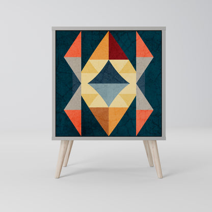 CRACKED ILLUSION 1-Door Sideboard in Grey Finish