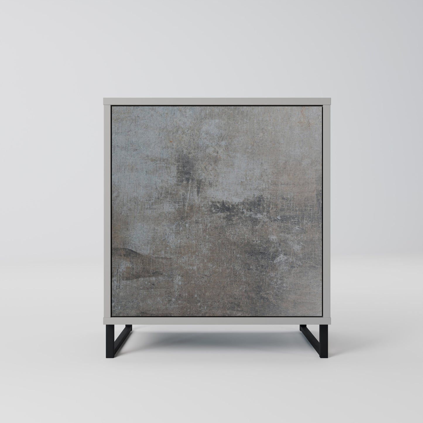 CONCRETE WALL 1-Door Sideboard in Grey Finish