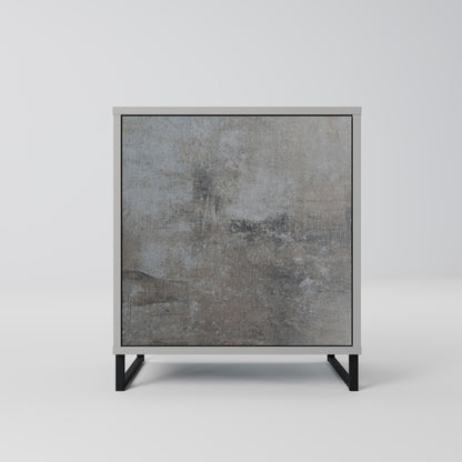 CONCRETE WALL 1-Door Sideboard in Grey Finish