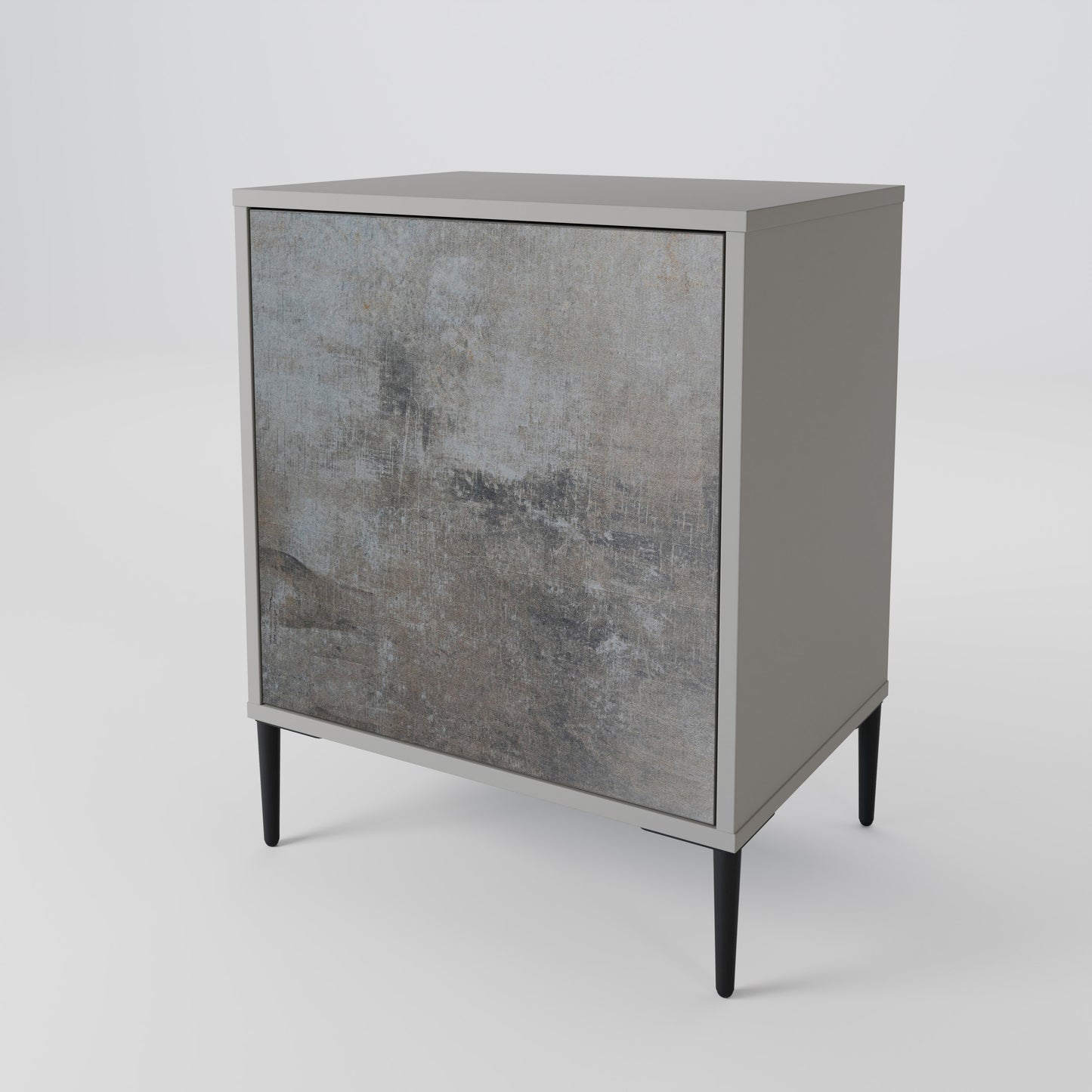 CONCRETE WALL 1-Door Sideboard in Grey Finish