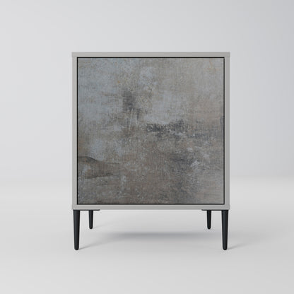 CONCRETE WALL 1-Door Sideboard in Grey Finish