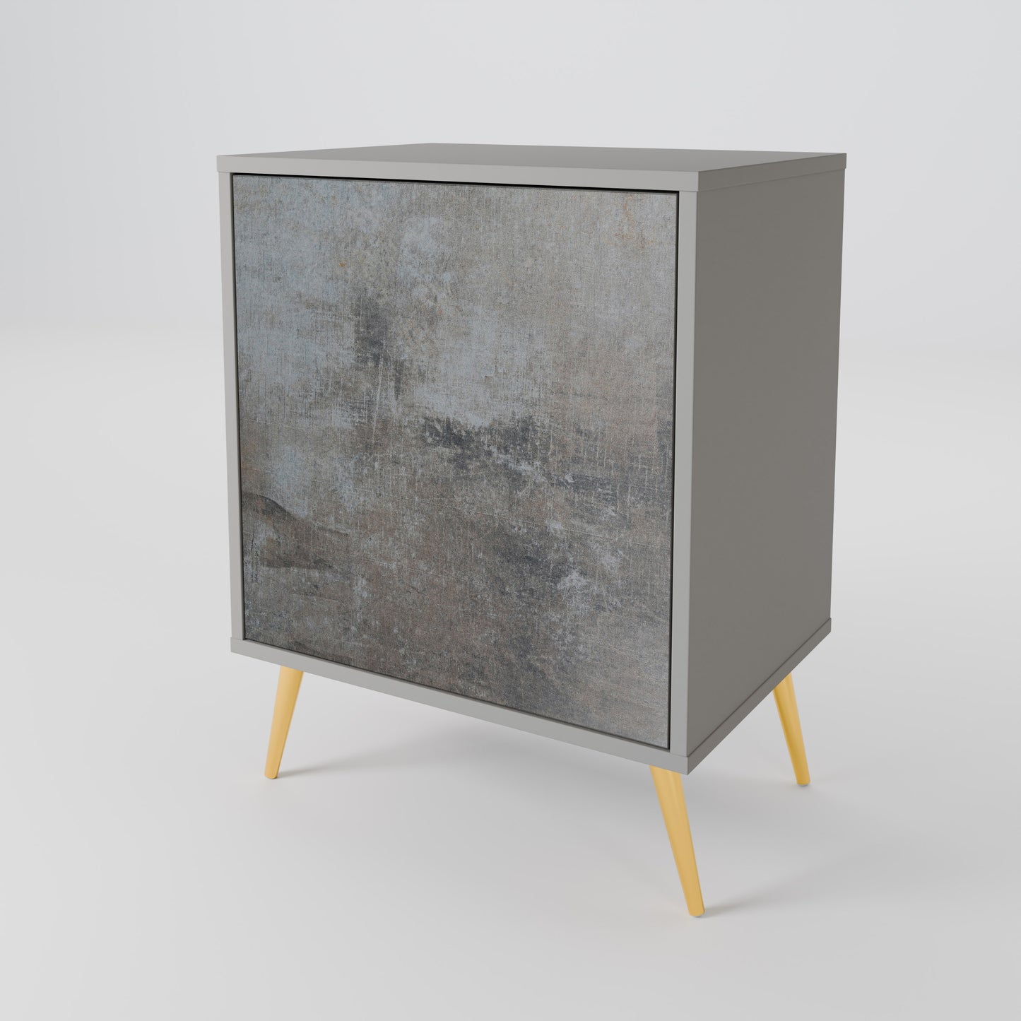 CONCRETE WALL 1-Door Sideboard in Grey Finish