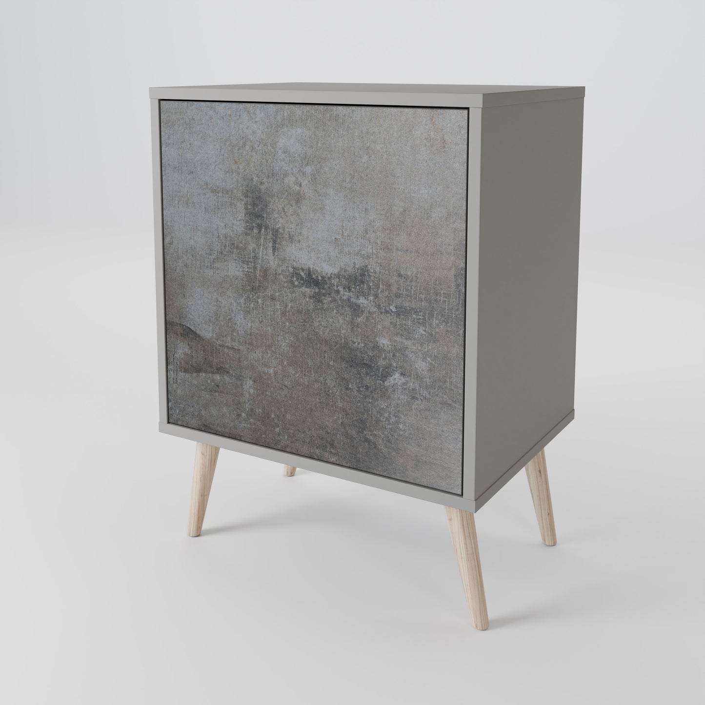 CONCRETE WALL 1-Door Sideboard in Grey Finish