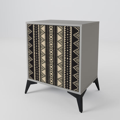 Credenza AZTEC a 1 anta con finitura grigia
