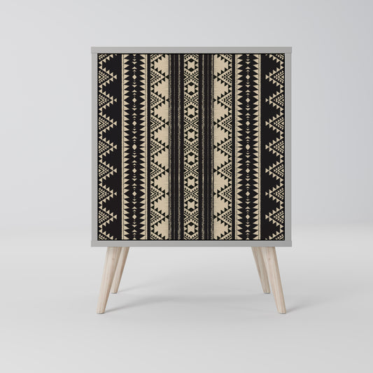 Credenza AZTEC a 1 anta con finitura grigia