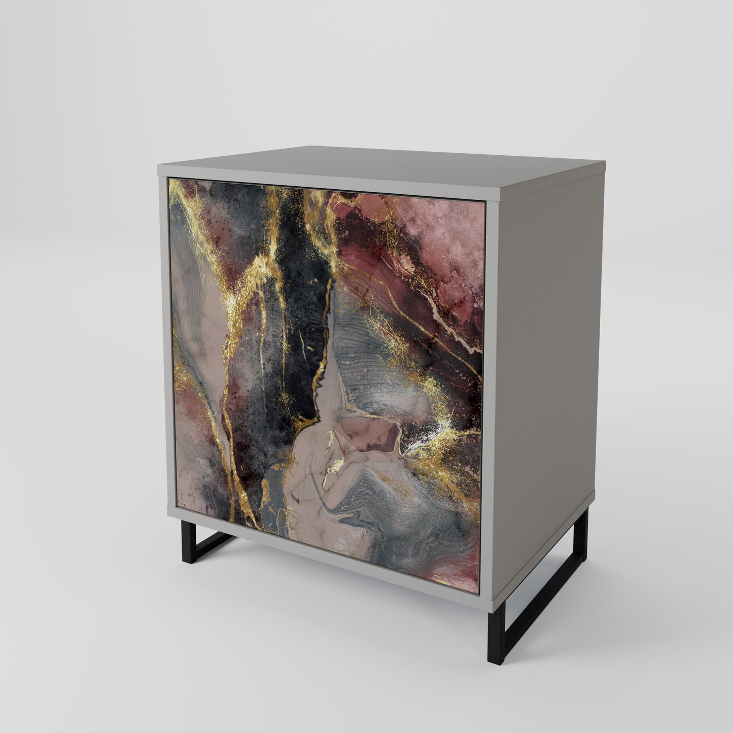 GOLDEN TIDES 1-Door Sideboard in Grey Finish