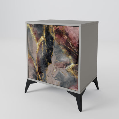 GOLDEN TIDES 1-Door Sideboard in Grey Finish