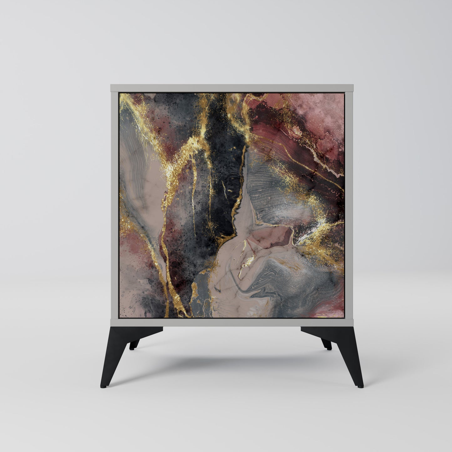 GOLDEN TIDES 1-Door Sideboard in Grey Finish