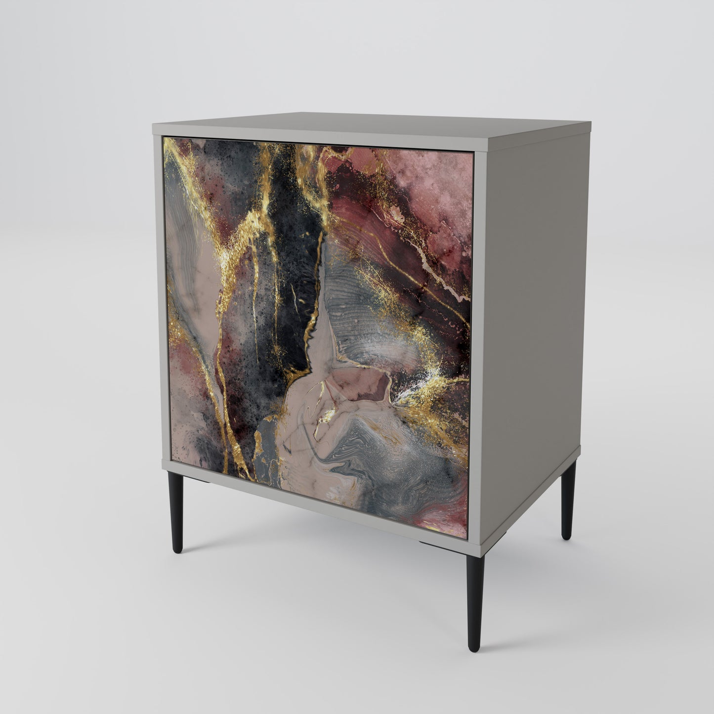GOLDEN TIDES 1-Door Sideboard in Grey Finish