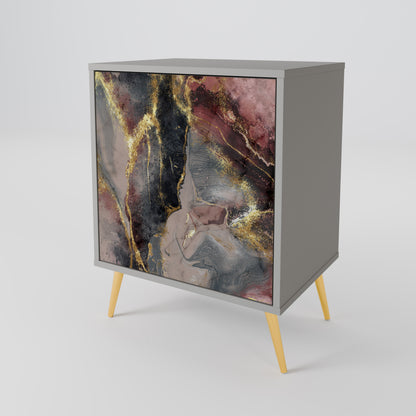 GOLDEN TIDES 1-Door Sideboard in Grey Finish