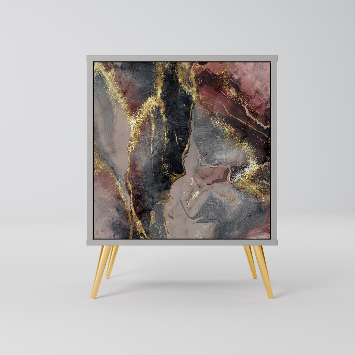 GOLDEN TIDES 1-Door Sideboard in Grey Finish