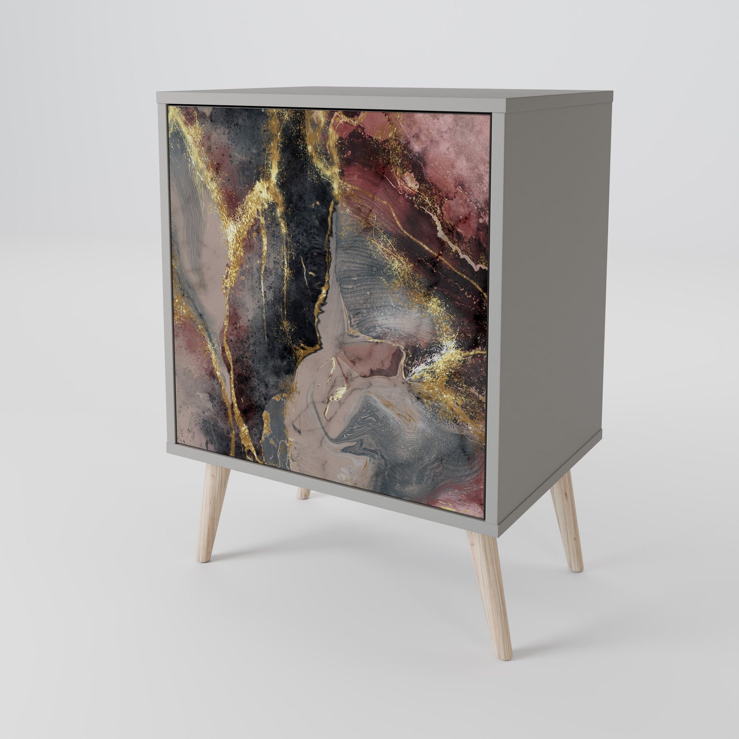 GOLDEN TIDES 1-Door Sideboard in Grey Finish