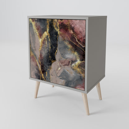 GOLDEN TIDES 1-Door Sideboard in Grey Finish