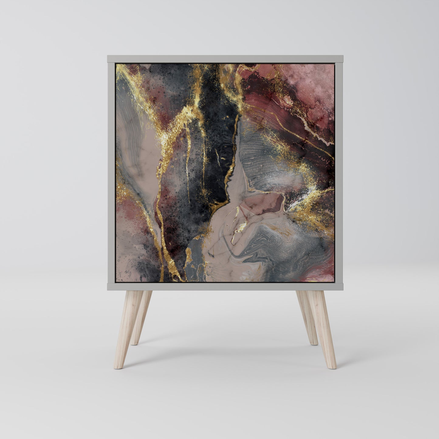 GOLDEN TIDES 1-Door Sideboard in Grey Finish