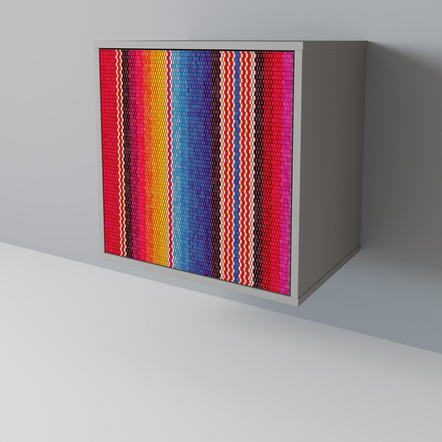 ETHNIC MEXICAN 1-Door Sideboard in Grey Finish