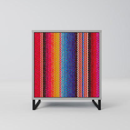 ETHNIC MEXICAN 1-Door Sideboard in Grey Finish