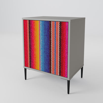 ETHNIC MEXICAN 1-Door Sideboard in Grey Finish