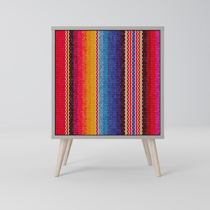 ETHNIC MEXICAN 1-Door Sideboard in Grey Finish