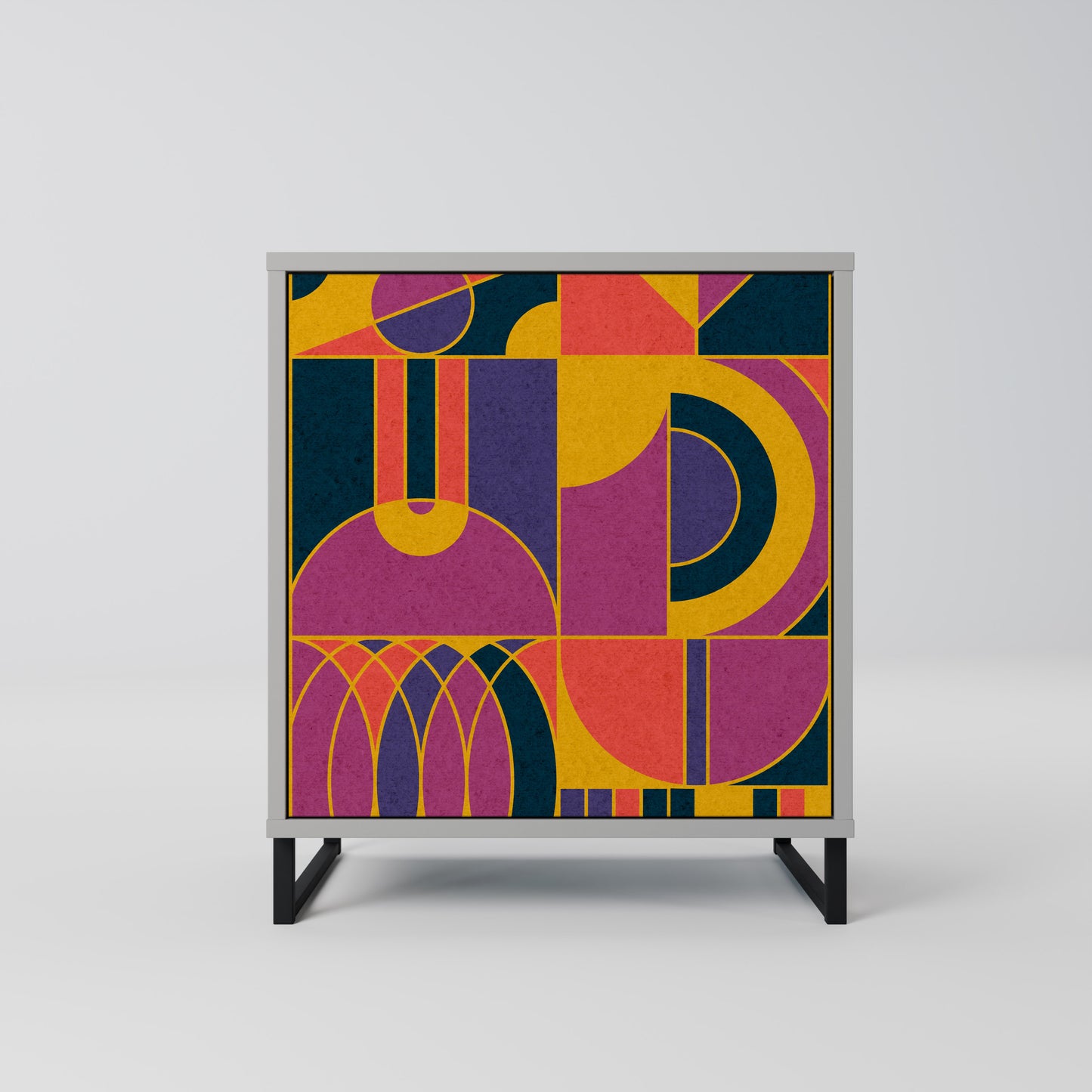 ELECTRIC PATTERNS 1-Door Sideboard in Grey Finish