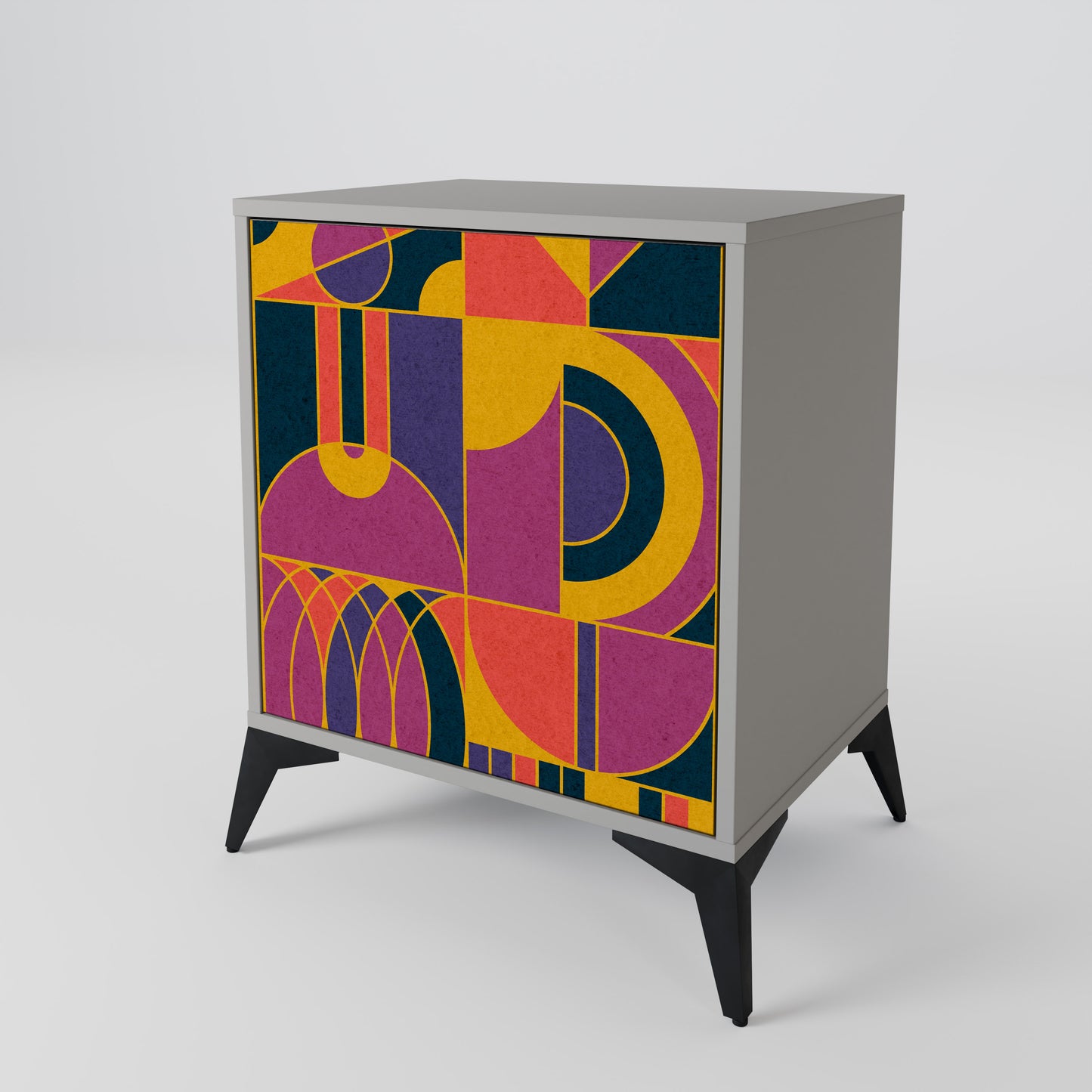 ELECTRIC PATTERNS 1-Door Sideboard in Grey Finish