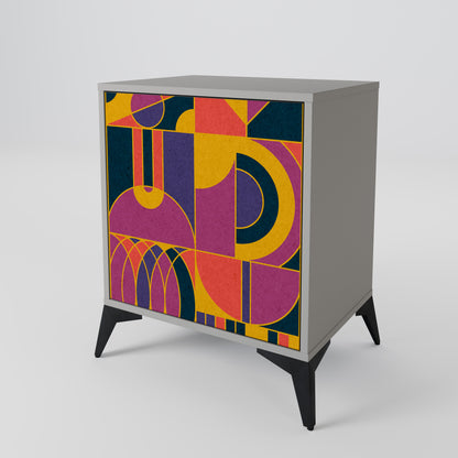 ELECTRIC PATTERNS 1-Door Sideboard in Grey Finish