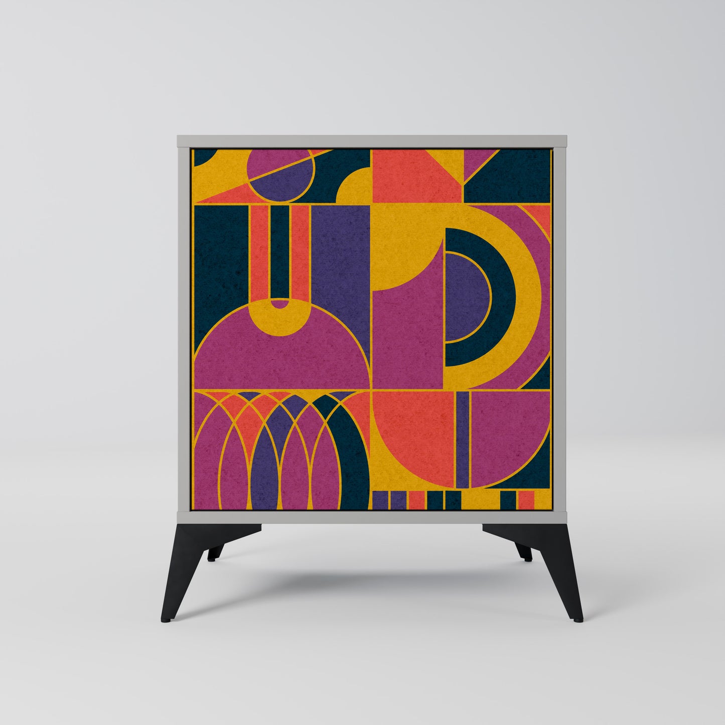 ELECTRIC PATTERNS 1-Door Sideboard in Grey Finish