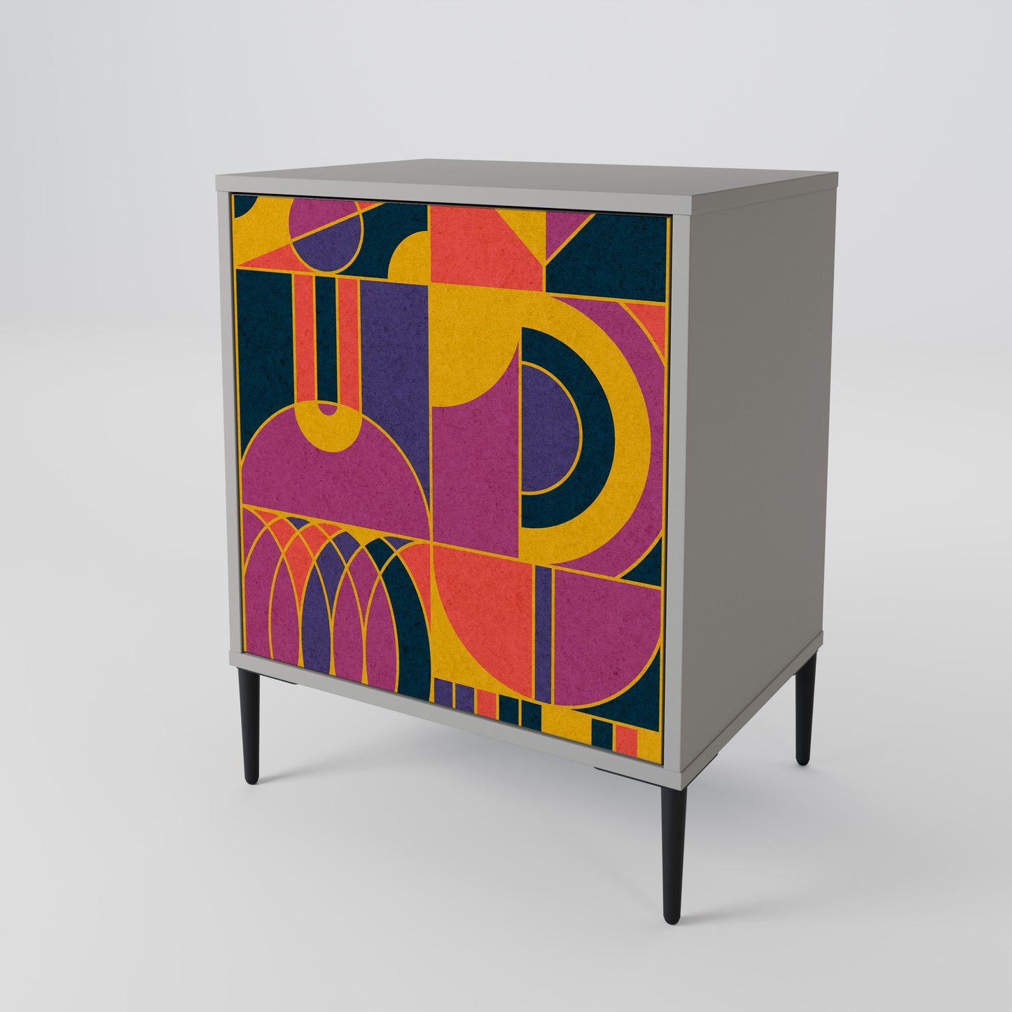 ELECTRIC PATTERNS 1-Door Sideboard in Grey Finish