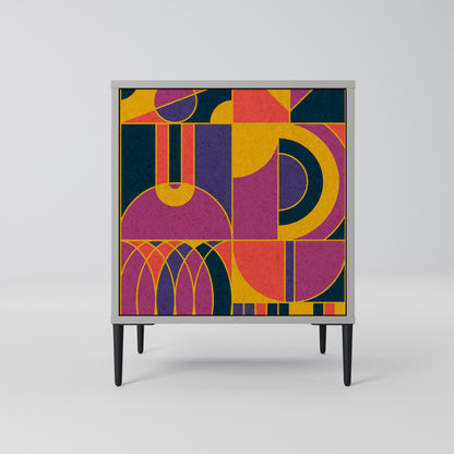 ELECTRIC PATTERNS 1-Door Sideboard in Grey Finish
