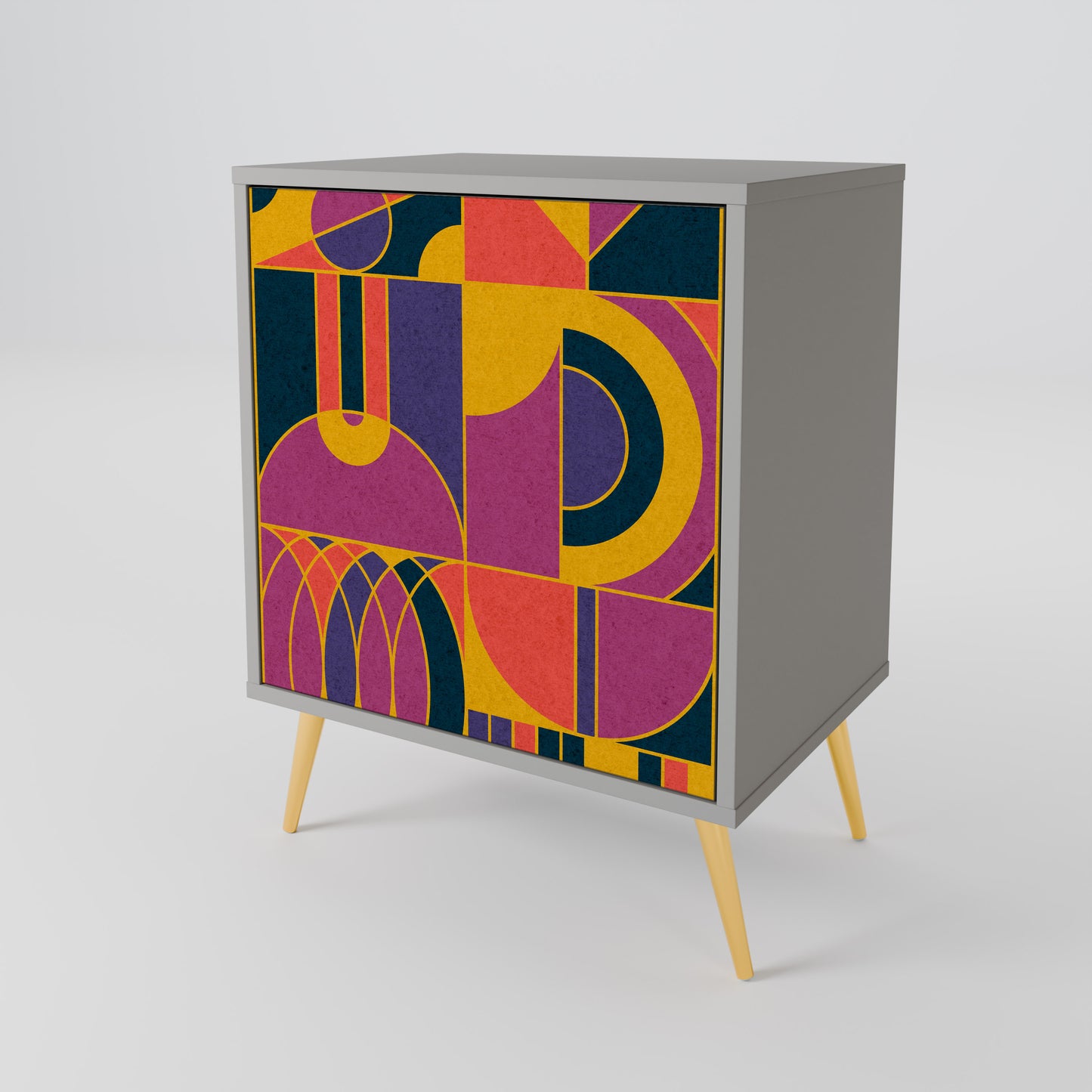 ELECTRIC PATTERNS 1-Door Sideboard in Grey Finish