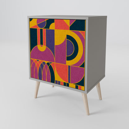 ELECTRIC PATTERNS 1-Door Sideboard in Grey Finish