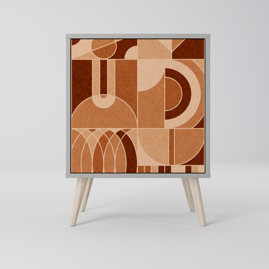 Credenza PRISM MOSAIC a 1 anta in finitura grigia