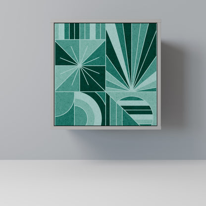 Credenza HARMONIC GRID a 1 anta in finitura grigia