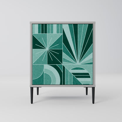 Credenza HARMONIC GRID a 1 anta in finitura grigia