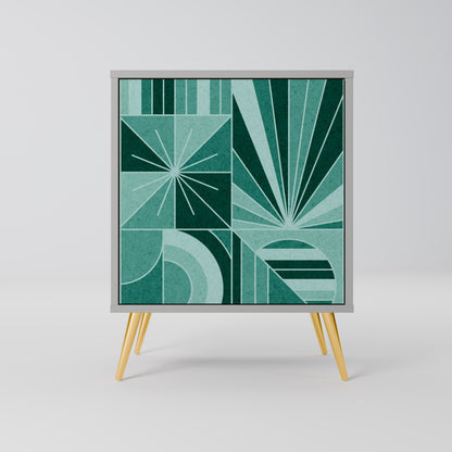 Credenza HARMONIC GRID a 1 anta in finitura grigia