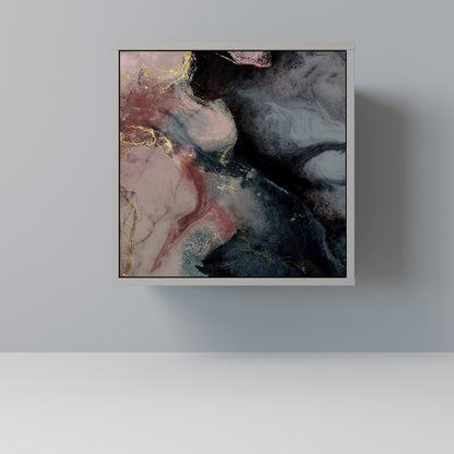 GILDED SWIRLS 1-Door Sideboard in Grey Finish