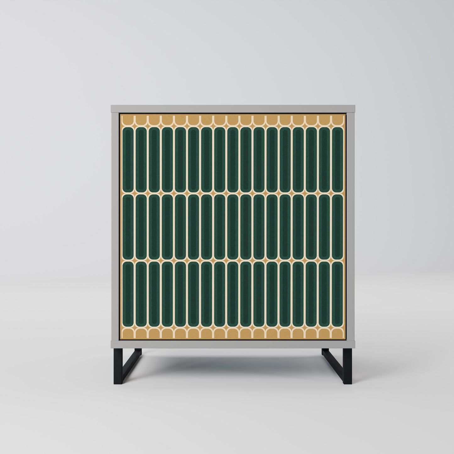 ILUSION GATE 1-Door Sideboard in Grey Finish