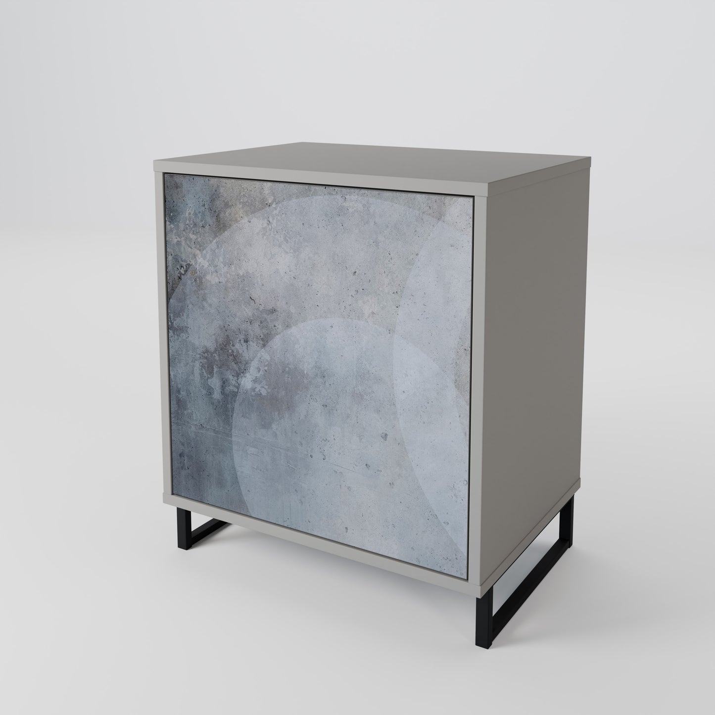 MUTED ARC 1-Door Sideboard in Grey Finish