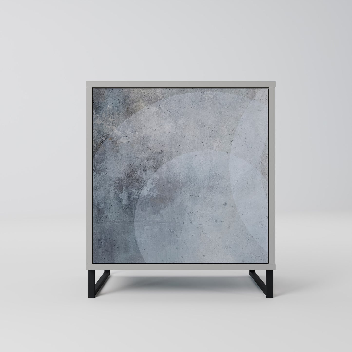MUTED ARC 1-Door Sideboard in Grey Finish