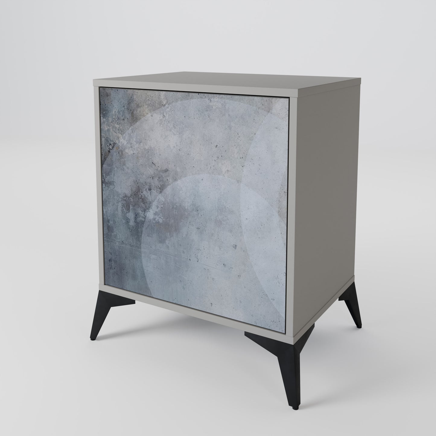 MUTED ARC 1-Door Sideboard in Grey Finish