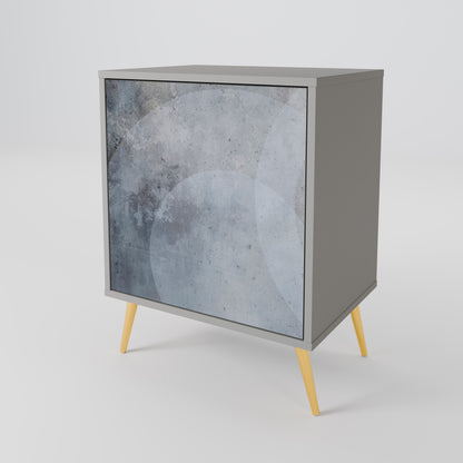 MUTED ARC 1-Door Sideboard in Grey Finish
