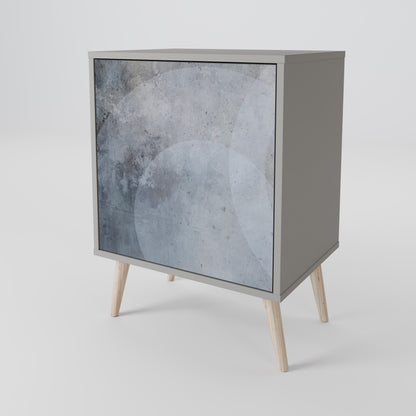 MUTED ARC 1-Door Sideboard in Grey Finish