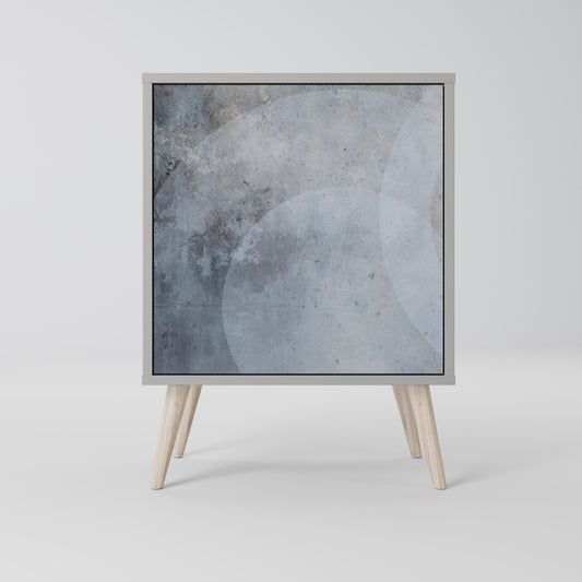 Credenza MUTED ARC a 1 anta con finitura grigia