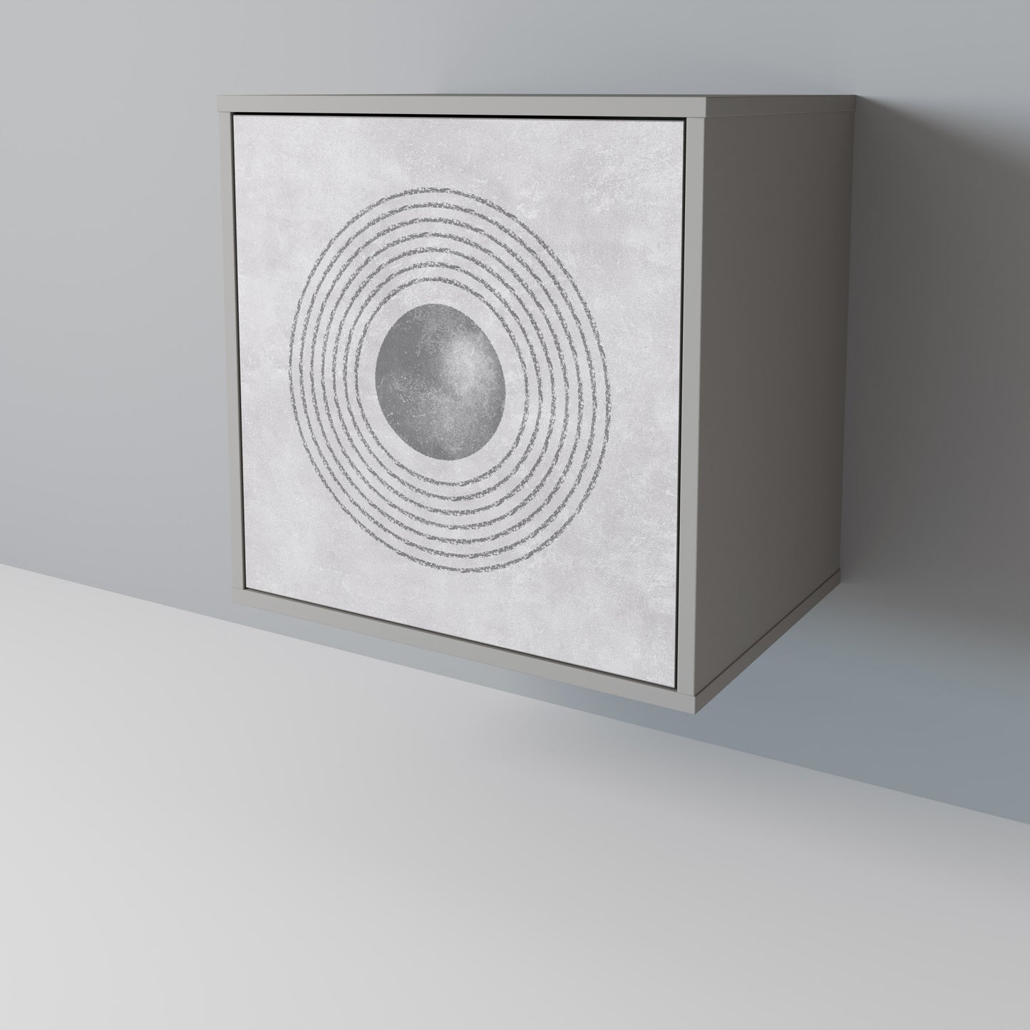 SOLID CIRCLES 1-Door Sideboard in Grey Finish