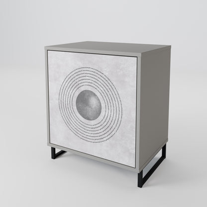 SOLID CIRCLES 1-Door Sideboard in Grey Finish