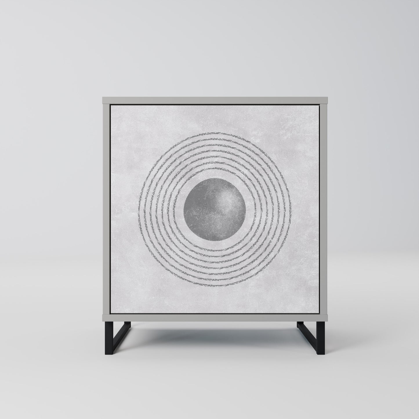 SOLID CIRCLES 1-Door Sideboard in Grey Finish