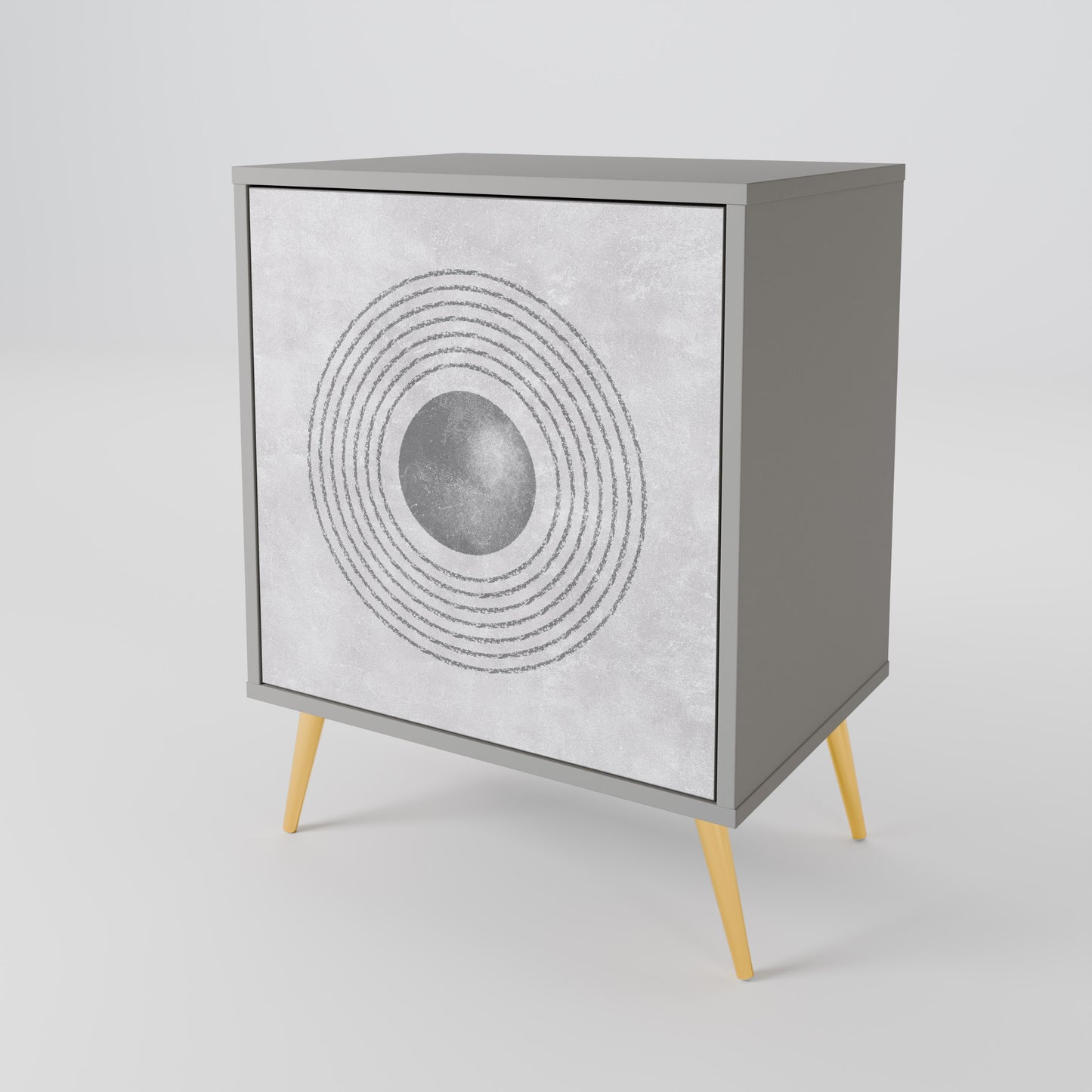 SOLID CIRCLES 1-Door Sideboard in Grey Finish