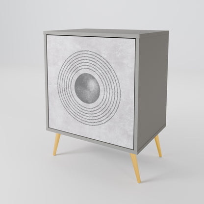 SOLID CIRCLES 1-Door Sideboard in Grey Finish